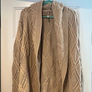 RVCA Beige Diamond Knit Cardigan
